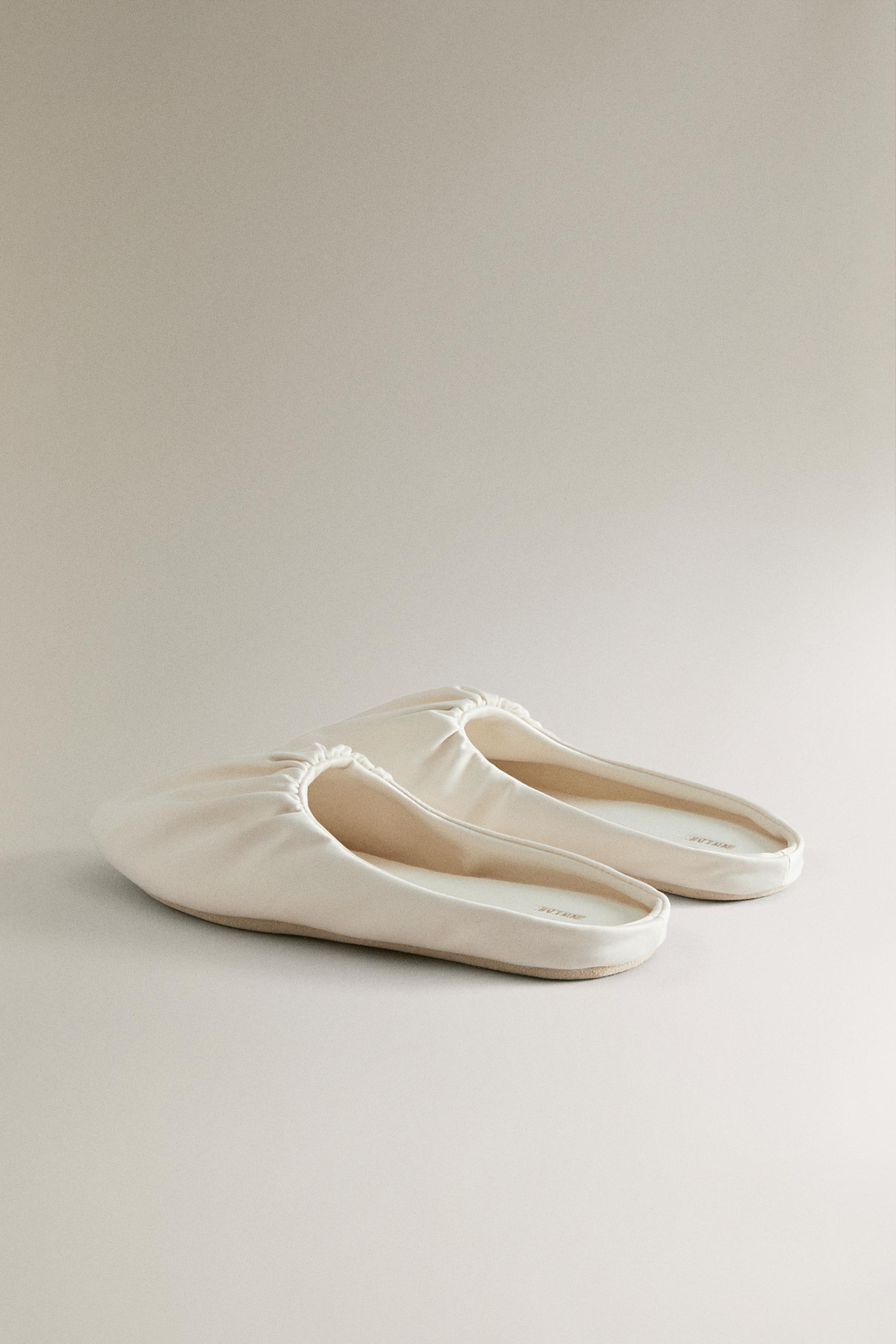 PLEATED SATEEN MULE SLIPPERS